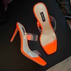 Neon Orange Mules